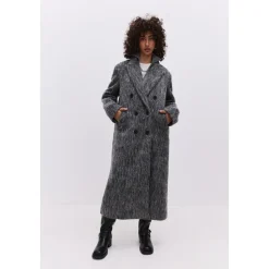 Abrigo de Lana Gris Oversized de Moda