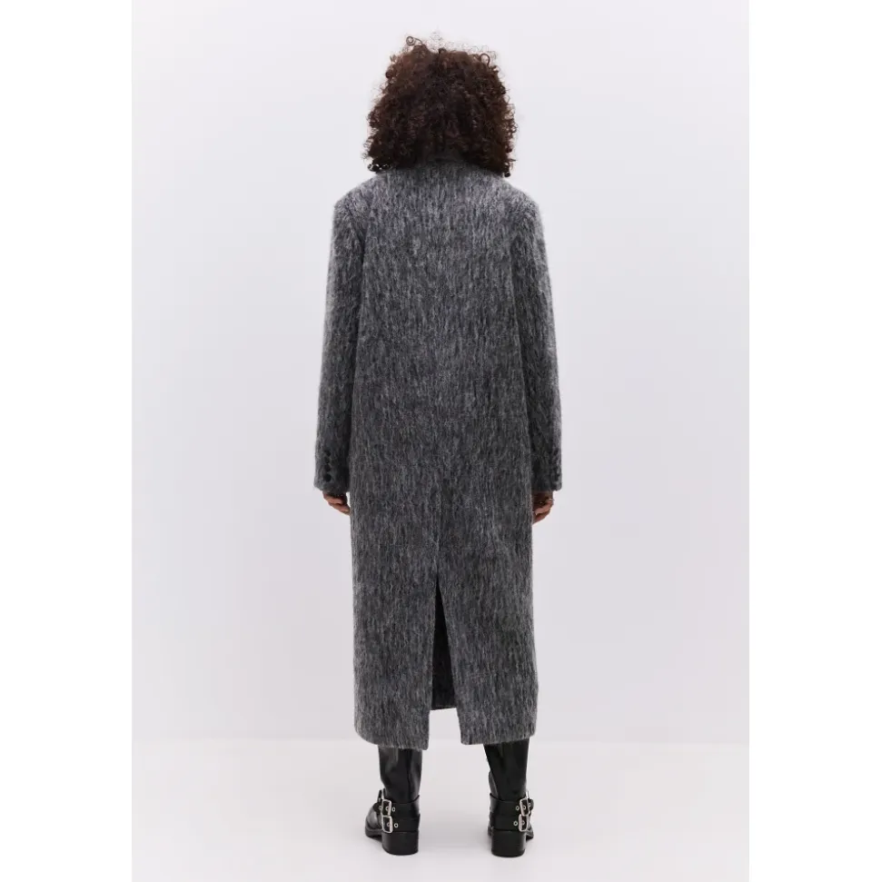 Abrigo de Lana Gris Oversized de Moda