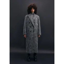 Abrigo de Lana Gris Oversized de Moda