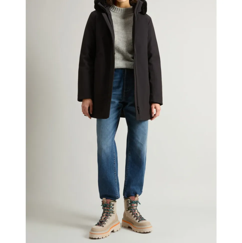 Abrigo Parka de Plumas Negro