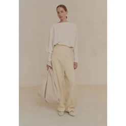 After, pantalon envolvente de lino arena-