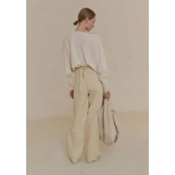 After, pantalon envolvente de lino arena-