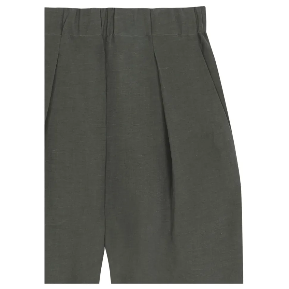Ama, pantalon de lino y seda verde oceano-