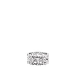 Anillo de Plata con Monograma y Cristales