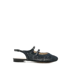 Bailarina Slingback con Hebilla y Textura Tejida