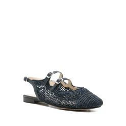 Bailarina Slingback con Hebilla y Textura Tejida