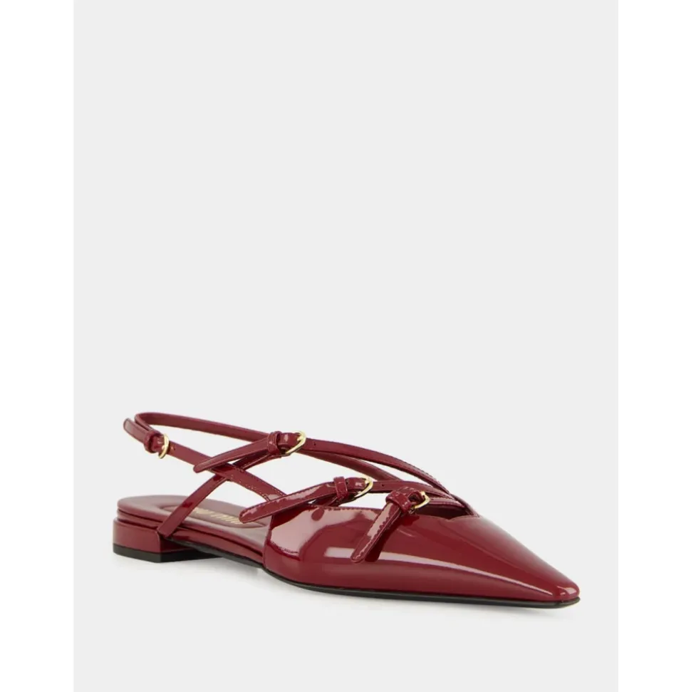 Bailarinas slingback de charol con hebillas
