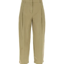 Beige Cargo Cropped Wide Leg Trousers