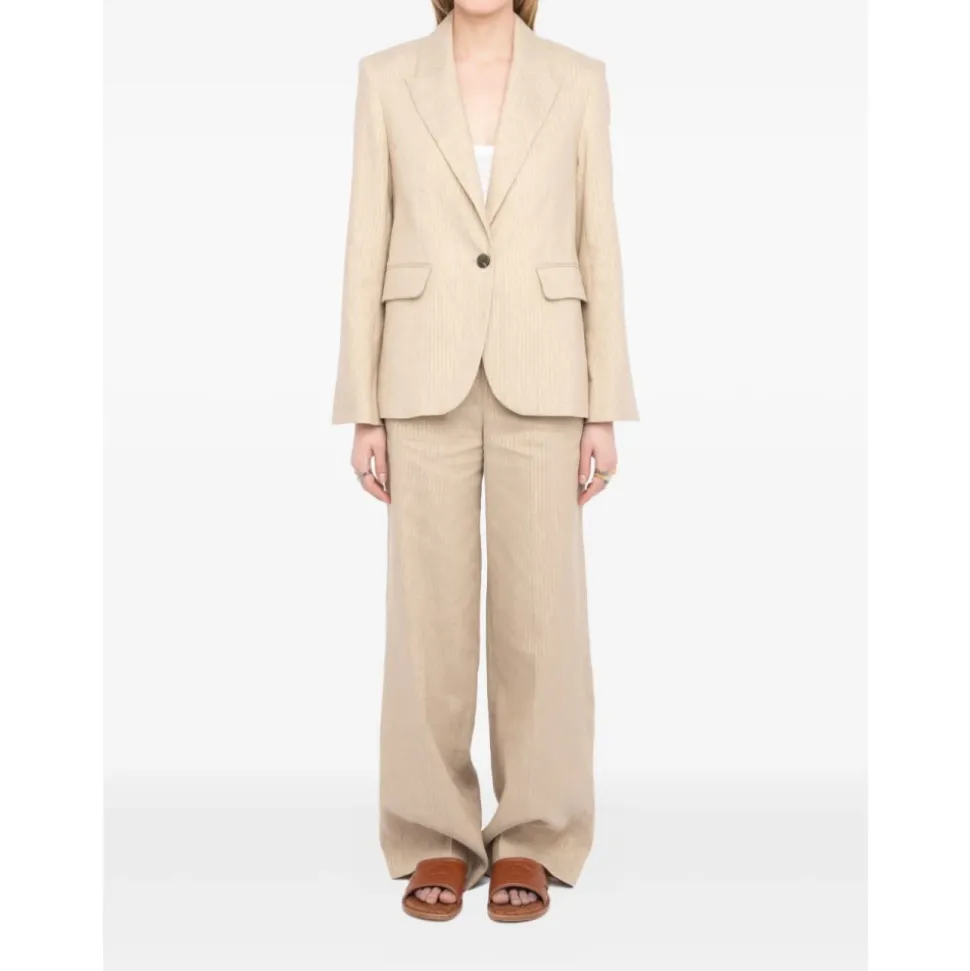 BLAZER BEIGE RAYAS DORADAS