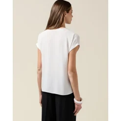 Blusa Bimateria con Mangas Kimono