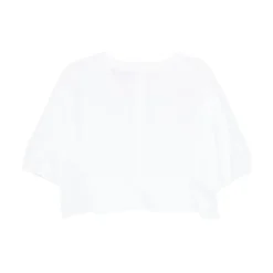 Blusa Corta con Mangas Abullonadas