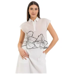 Blusa de Algodón con Estampado Floral