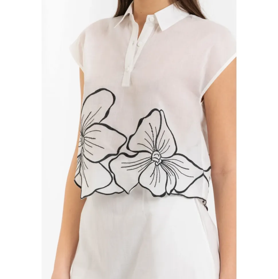 Blusa de Algodón con Estampado Floral