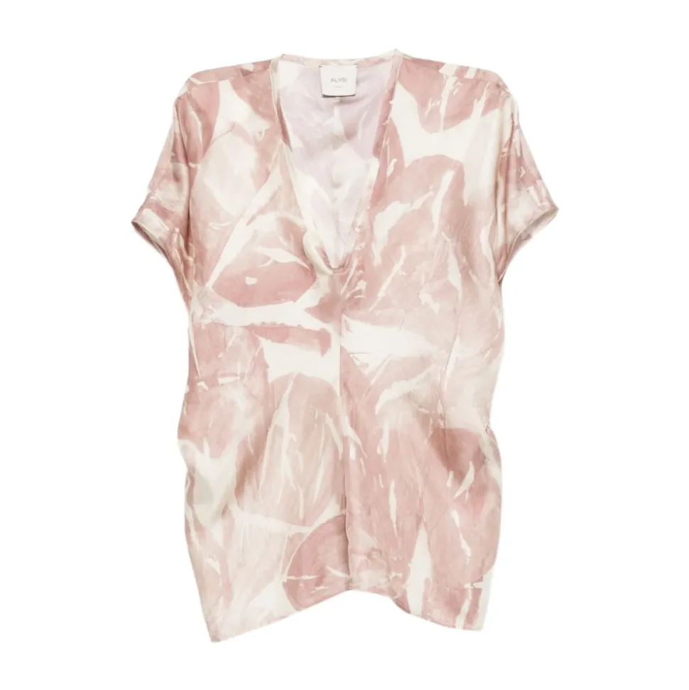 Blusa de Manga Corta con Cuello en V