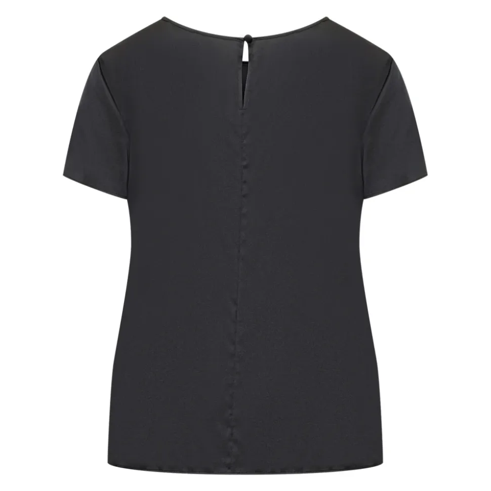 Blusa de satén de seda de manga corta