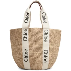 Bolso de Hombro Blanco Elegante Cesta Grande