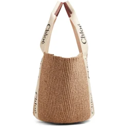 Bolso de Hombro Blanco Elegante Cesta Grande