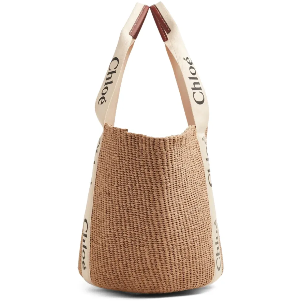 Bolso de Hombro Blanco Elegante Cesta Grande