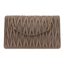 Bolso de Hombro con Botón Magnético de Cuero