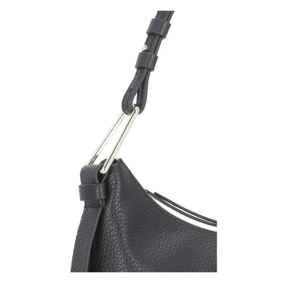 Bolso de hombro de cuero negro con asa