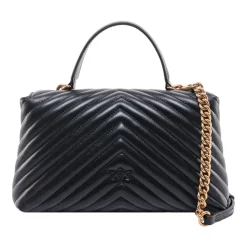 Bolso de mano de cuero matelassé con hebilla Love Birds