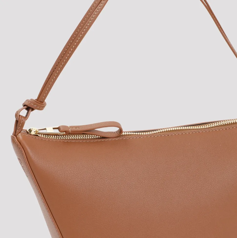 Bolso mini de cuero marrón