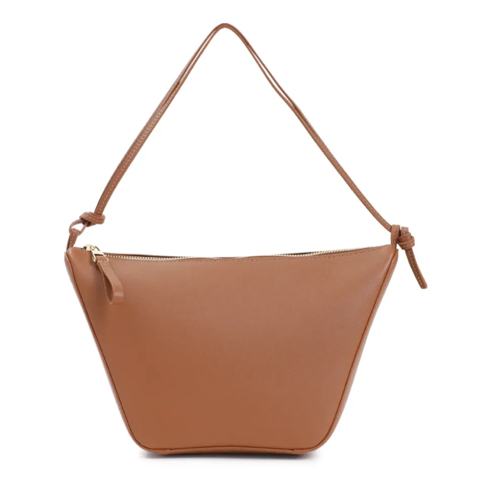 Bolso mini de cuero marrón