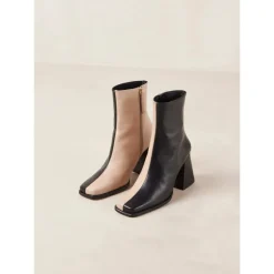 Bota de Cuero Bicolor - Piedra Beige Negro