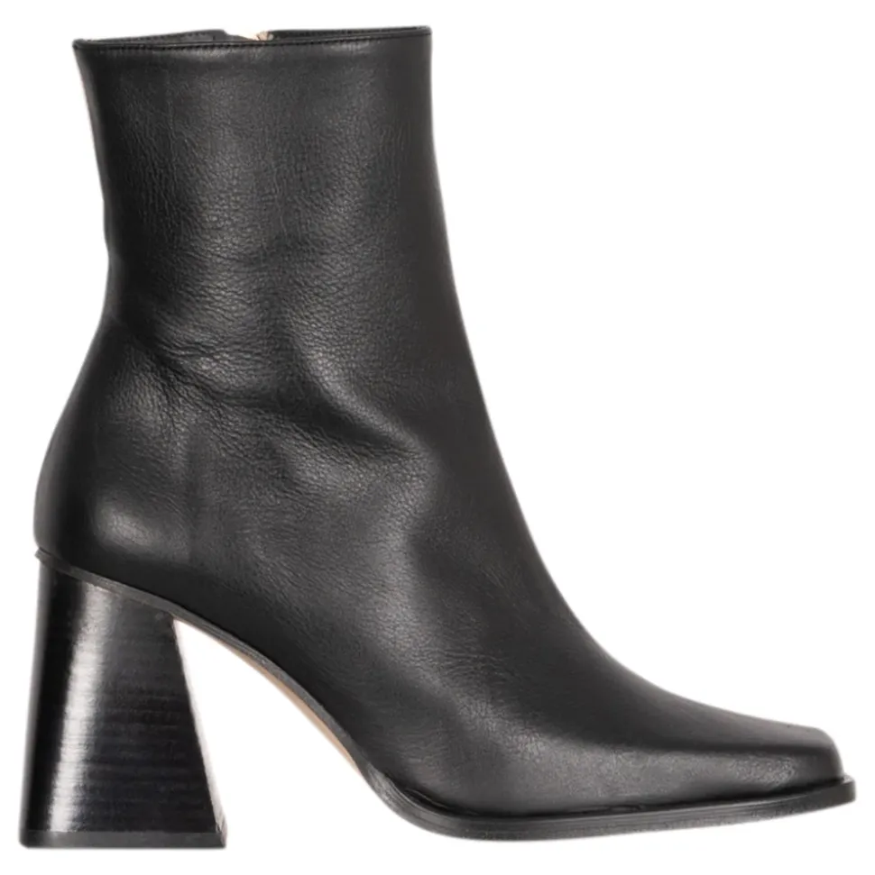 Bota de Cuero Bicolor - Piedra Beige Negro