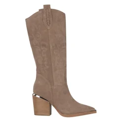 Bota de tacón bordado