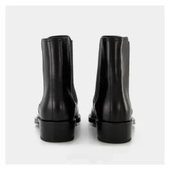 Botas Boxcar de Cuero Negro/Plata