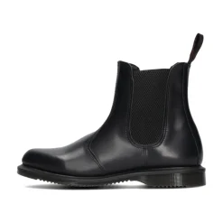 Botas Chelsea Clásicas Flora de Cuero Negro
