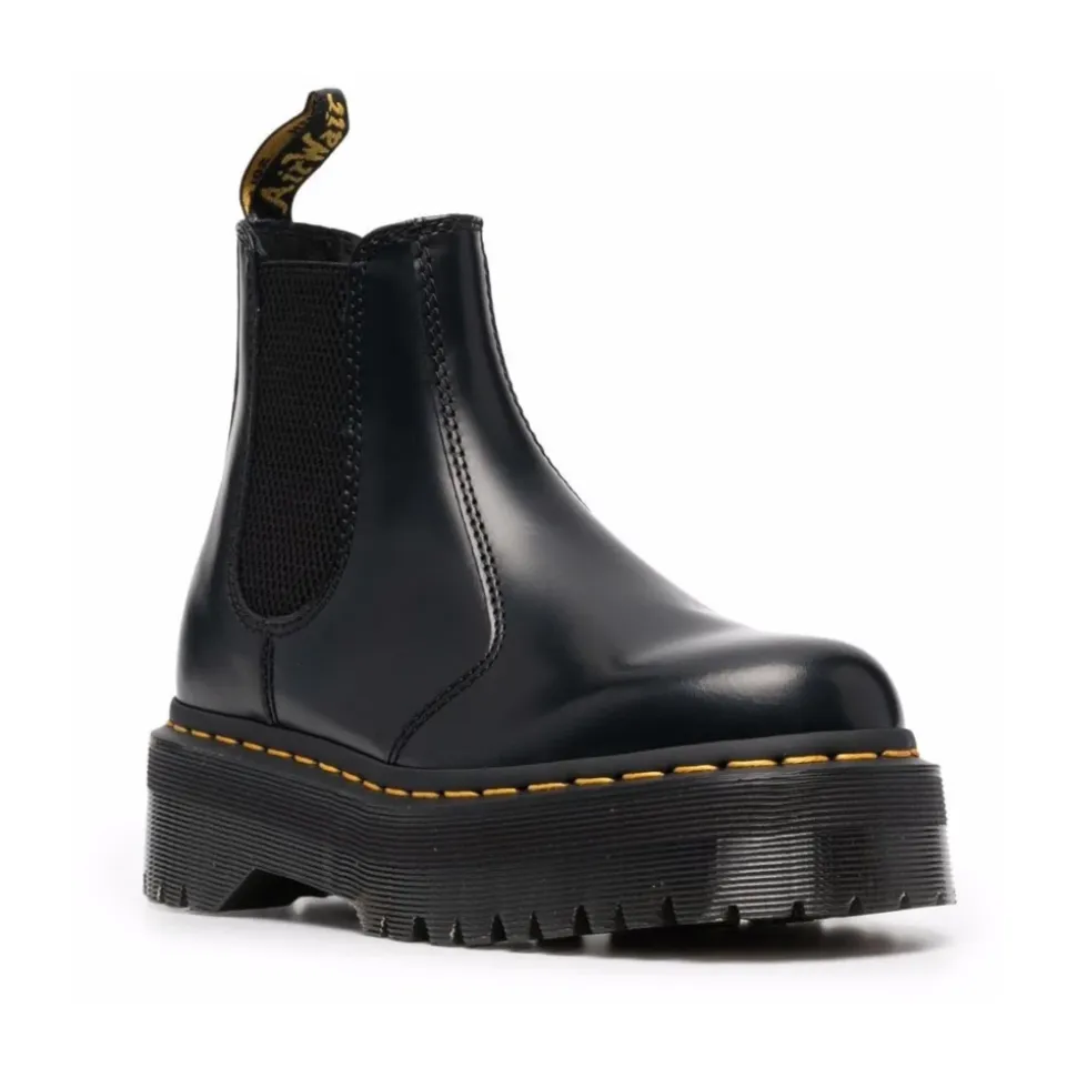 Botas Chelsea con Plataforma de Piel Lisa 2976