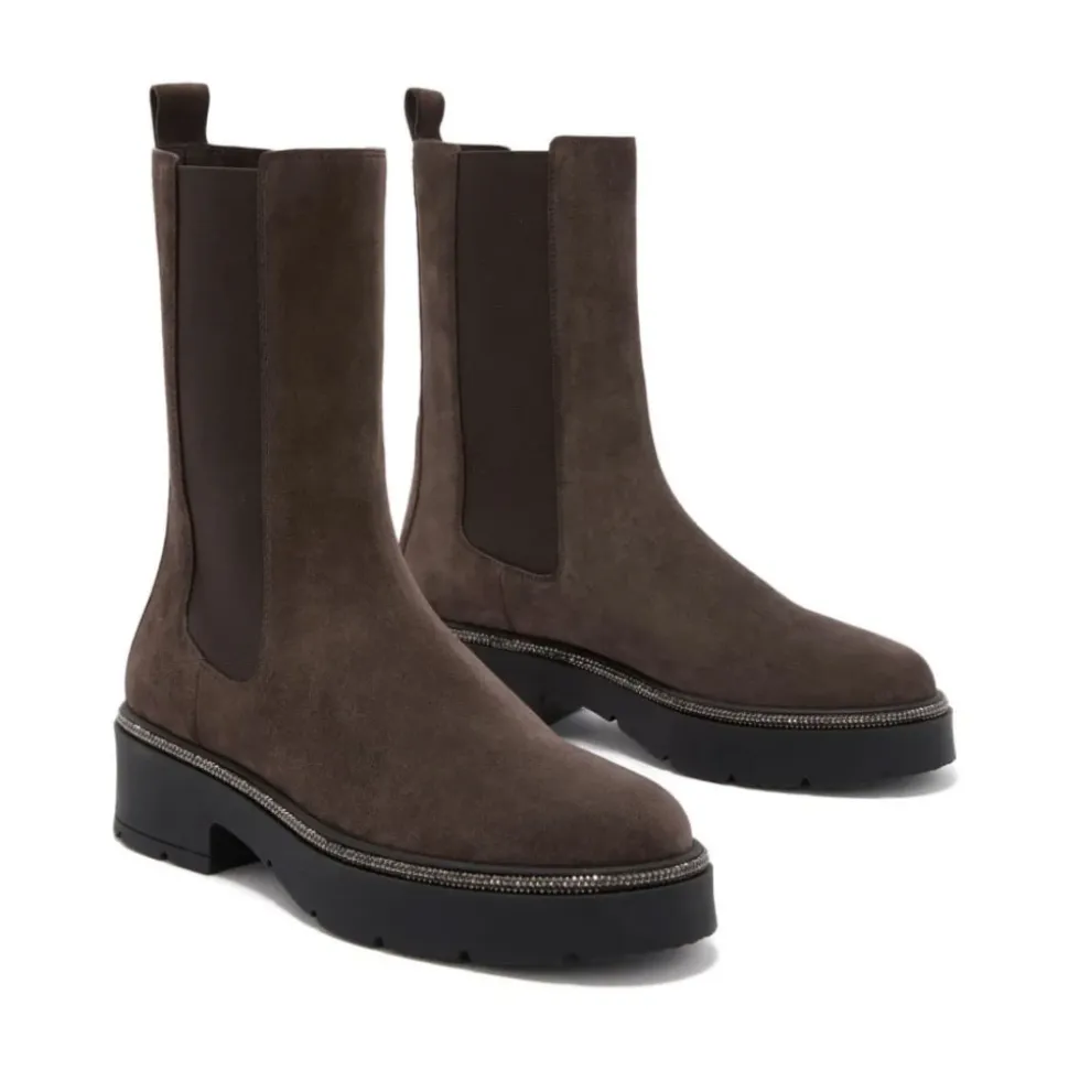 Botas Chelsea de cuero con adornos
