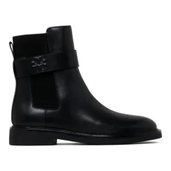 Botas Chelsea de Cuero Negro Doble T