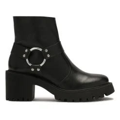 Botas con tacón ancho y cremallera