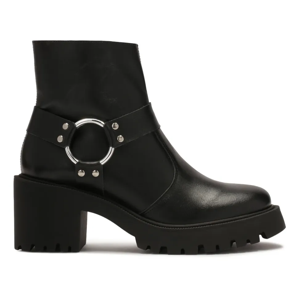 Botas con tacón ancho y cremallera