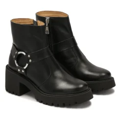 Botas con tacón ancho y cremallera