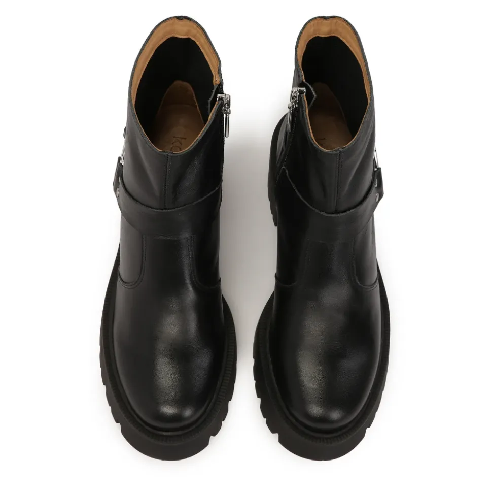 Botas con tacón ancho y cremallera
