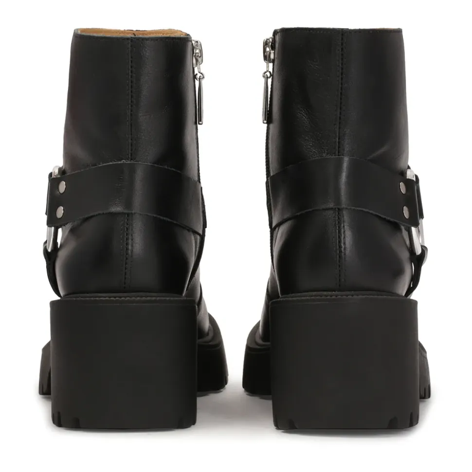 Botas con tacón ancho y cremallera