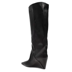 Botas de cuña de cuero
