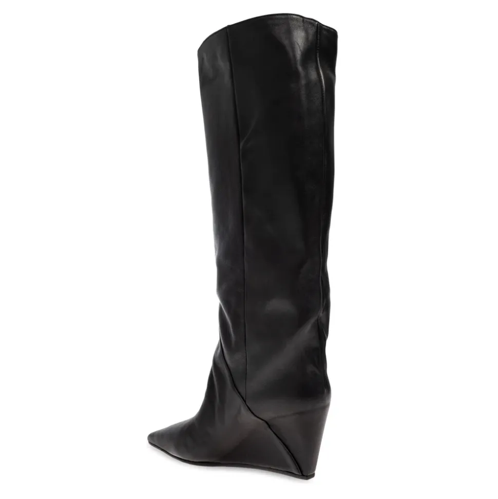 Botas de cuña de cuero