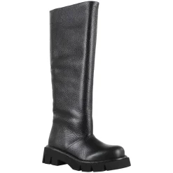 Botas de cuero martillado negro