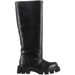 Botas de cuero martillado negro