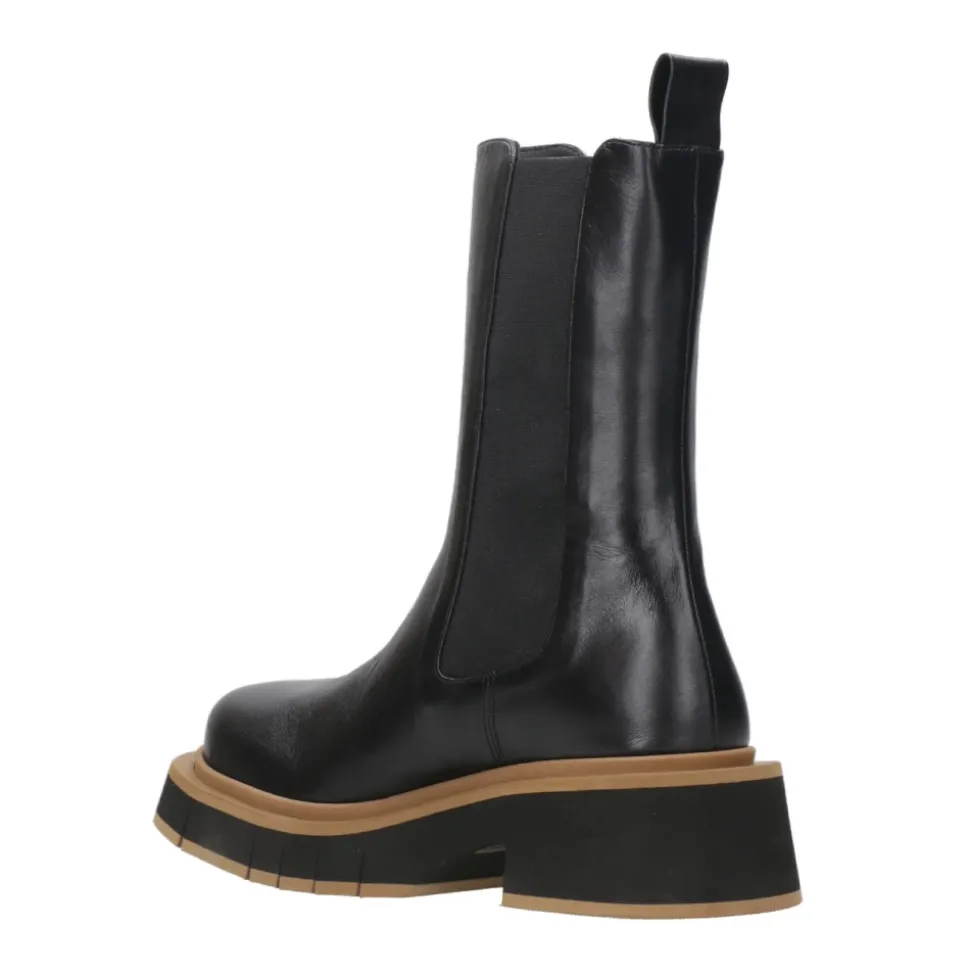 Botas de Cuero Negras con Cremallera