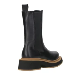 Botas de Cuero Negras con Cremallera