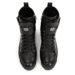 Botas de plataforma de cuero estilo rock