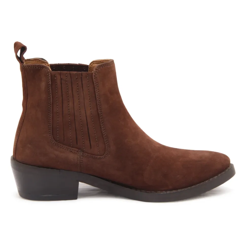 Botines Adel marrones con tacón de 4 cm