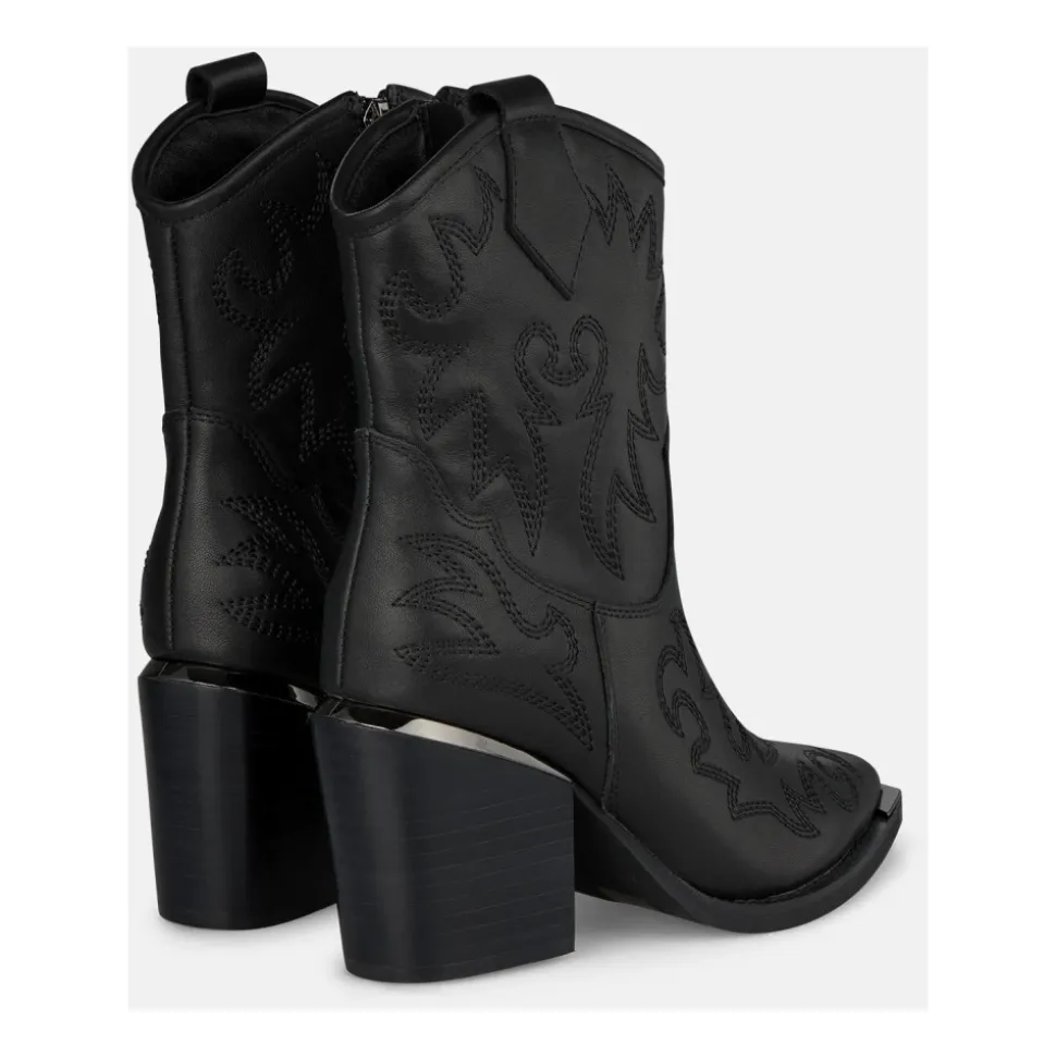 Botines al Tobillo con Bordados y Tacón