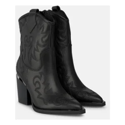 Botines al Tobillo con Bordados y Tacón